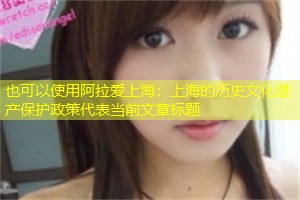 上海的历史文化遗产保护政策 上海的历史文化遗产保护政策